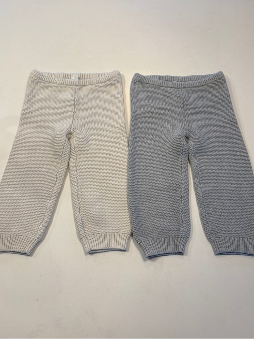 2 Pairs of Baby GAP Knit Pants- Cream and Grey